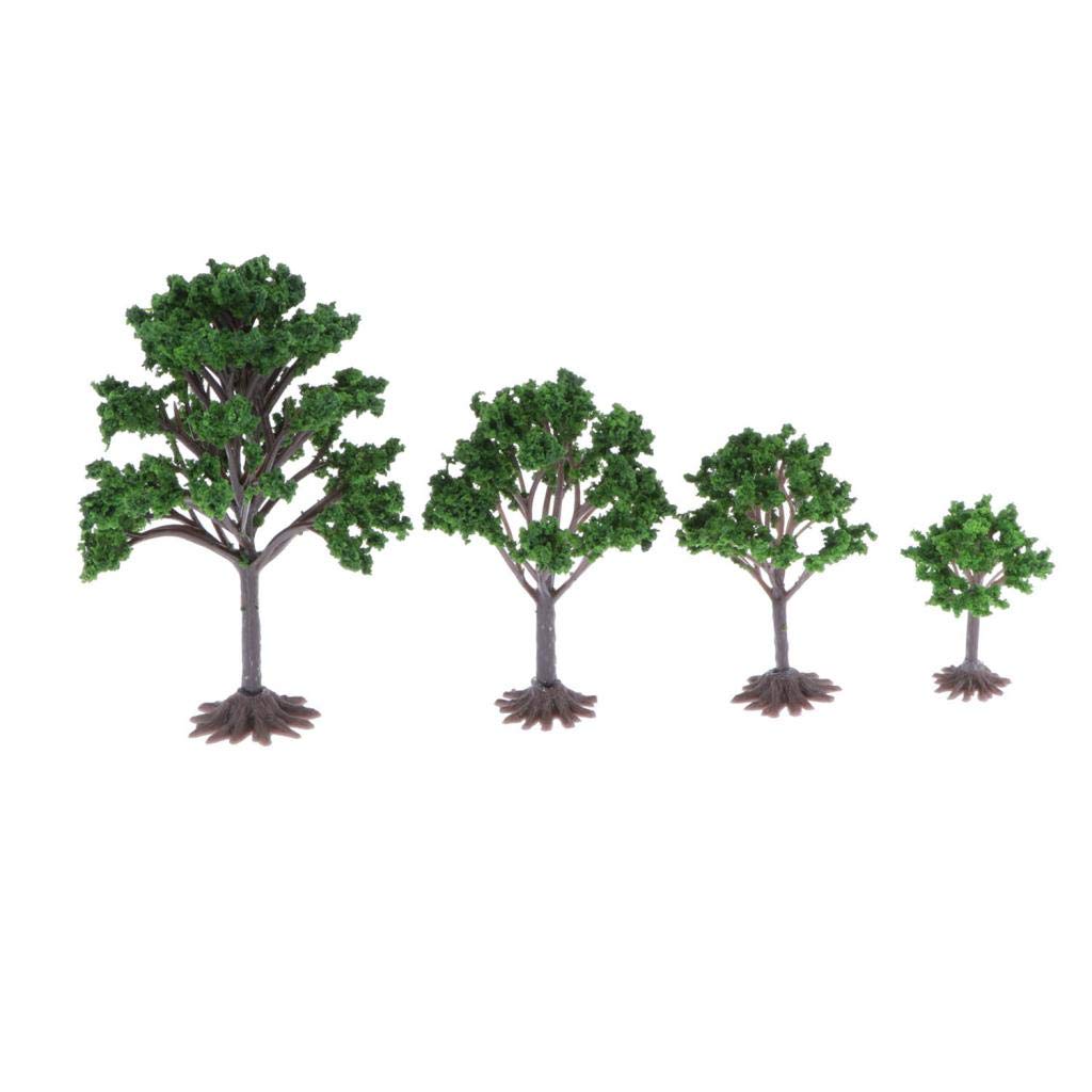 4 10 cm Gemischtes Modell Pfirsichbaum Zug Eisenbahn Landschaft