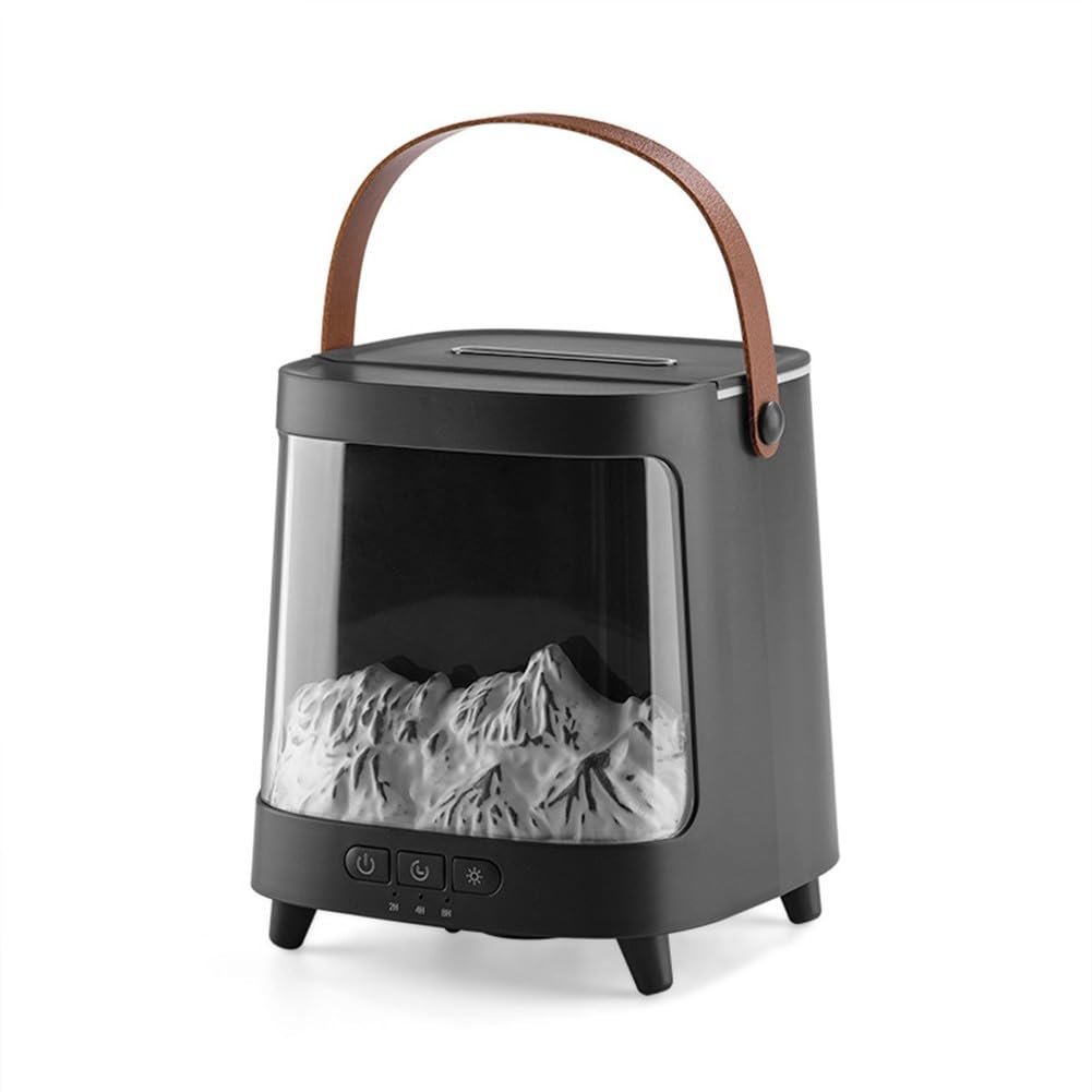 Humidificateur de cheminée diffuseur aromathérapie 200ml pour chambre et salon gris foncé
