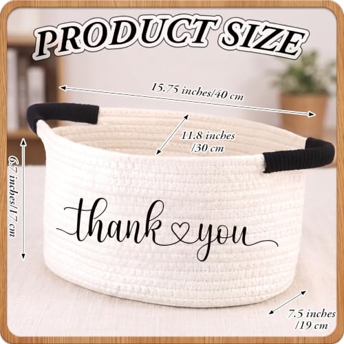 Yungyan Thank You Basket with Handles, Empty Gift Basket - Image 2