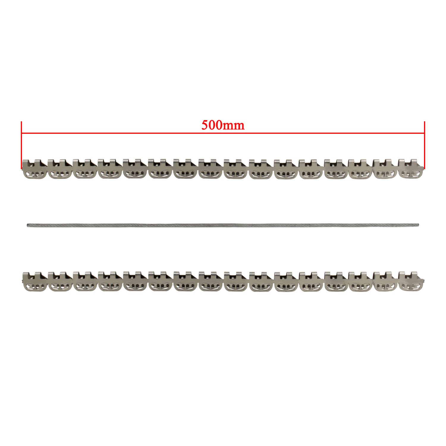 2pcs Förderband Reparatur Klammern für Fördergurtverbindung Transportband Verbinder Gurtverschluss Verbindungsklammer für Gummi und Segeltuch Förderbänder (500mmL W19mm T4mm für Gürtel 1-3mm)