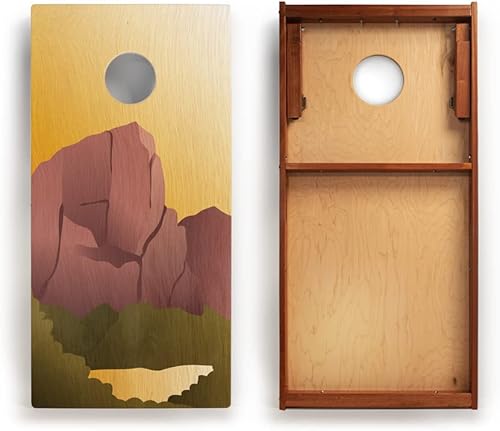 Miniatura 9 de Elakai Cornhole Boards Backyard Games Mahogany Frame Printed Graphics National Park Series Regulation Size 2ft x 4 ft