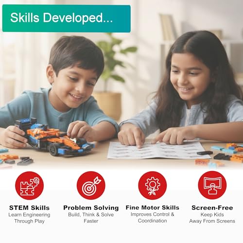 Image of Velocity X Racing Car Building Blocks Set - 225+ Pieces Toy Car Construction Kit for Kids 6+, Teens & Adults | Build 8 Unique Formula Race Cars | STEM Educational, Birthday Gift Toy