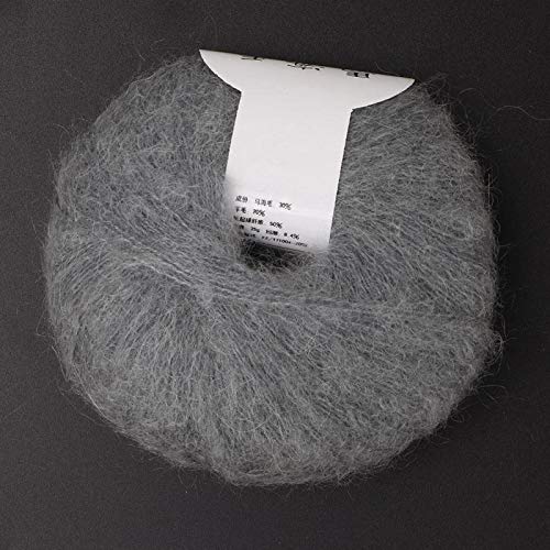 Tnfeeon Mohair Knit Soft Angora Long Wool Yarn Hot With a Crochet Popular for DIY Weave(light grey) - Image 4