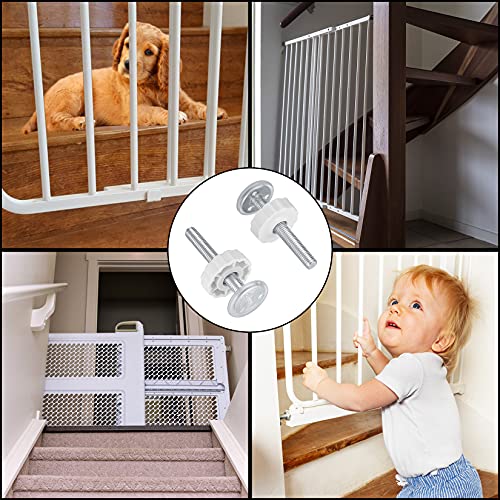 6 Stück Baby Safety Treppenschutzgitter,Verlängern Druckschrauben für Türschutzgitter & Haustier-Treppenschutzgitter,Treppenschutzgitter Verlängerung Gewindespindelstangen Schrauben KitM10x80mm(weiß