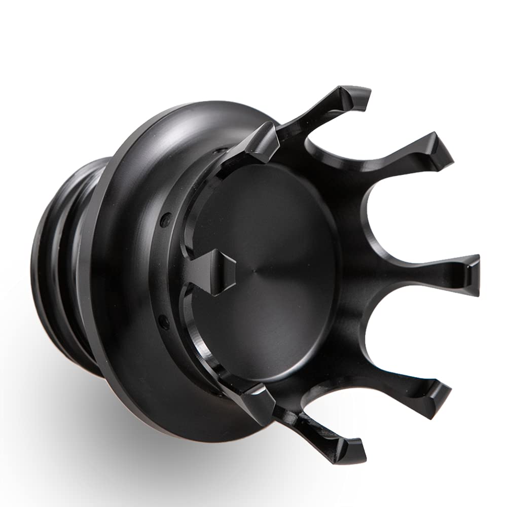 Bouchon de réservoir de carburant de moto CNC Crown Bouchons d'huile pour Sportster XL1200 883 48 Softail Dyna FXD FLST Road King 1996-2021 Noir