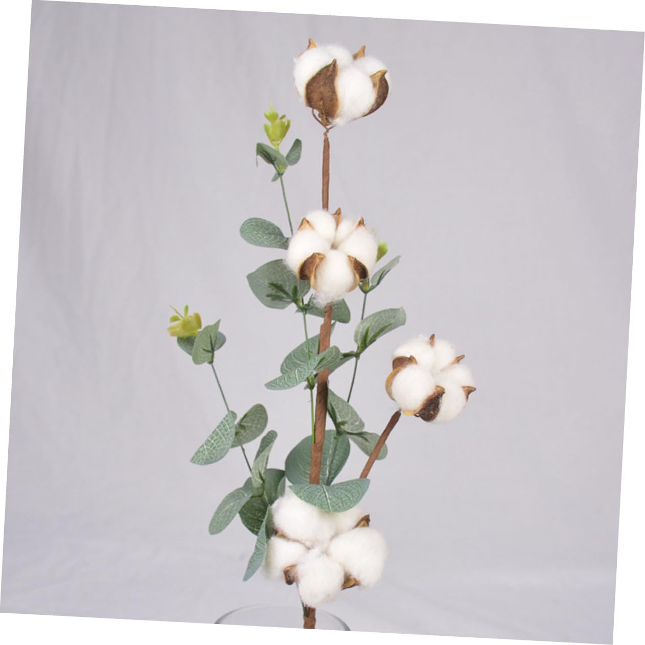 6Pcs Artificial Cotton Eucalyptus Flower Bouquet Faux Flower Decor for Home Hotel Party Wedding Rustic Centerpieces Never Wither for Floral Arrangements