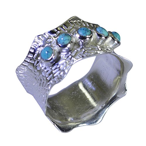 Bague turquoise pierre de naissance en argent, le cadeau idéal fait main