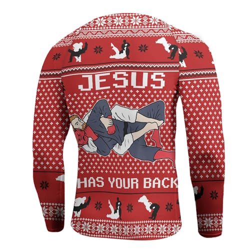 Christmas Men's Rash Guard Shirts Super Lightweight Fabric, BJJ Rash Guards for Men Long Sleeve3