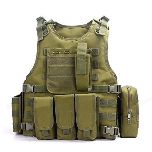 YAKEDA Ventilateurs Ventilateurs Armée Tactique Vest CS Champ Swat Tactical Army Vest Vest extérieure CS Jeu Vest Cosplay de Counter Strike Jeu Vest-322