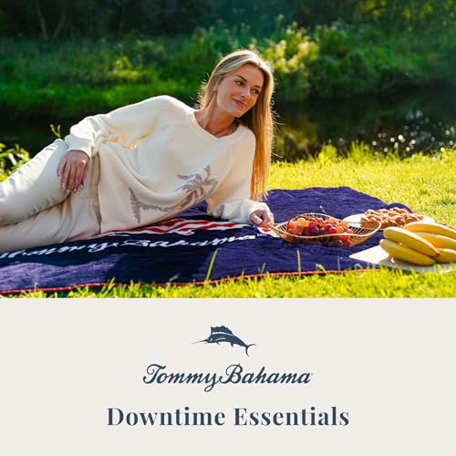 Image of Tommy Bahama 50 inch x 70 inch Waterproof Picnic Blanket, Stripe Green