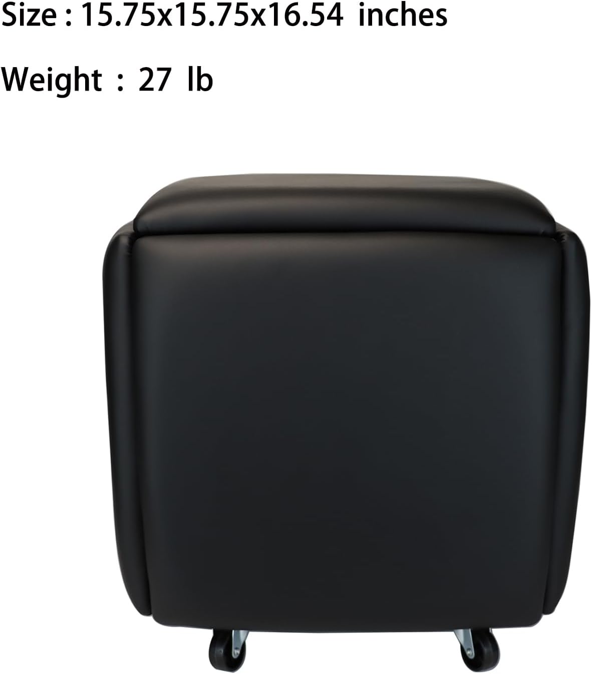 5 in 1 Nesting Ottoman Cube Chair, Stackable Stools, Leather Square Ottoman Bench, Foot Stool with Wheels for Living Room,Dining Room 15.75x15.75x16.54 inches