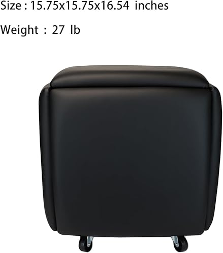 Miniatura 10 de Silla otomana anidable 5 en 1, taburetes apilables, banco otomano cuadrado de cuero, taburete de pie con ruedas para sala de estar, comedor, 15.75 x