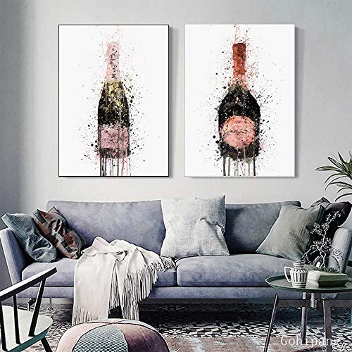 Art moderne Champagne Graffiti pour transformer un mur vide en fond de décoration chic