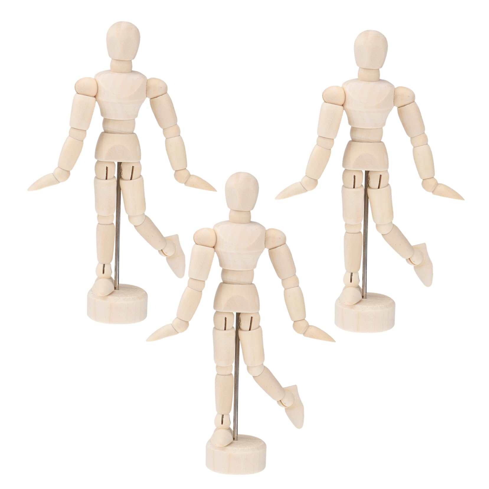 VILLCASE Lot de 16 Mannequins de Dessin en Bois Corps Flexible Et Base pour Croquis Et en 3 Pièces X 16