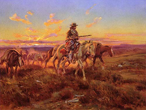 Peinture à l'huile sur toile l'esprit de liberté du cow-boy de Charles Marion Russell