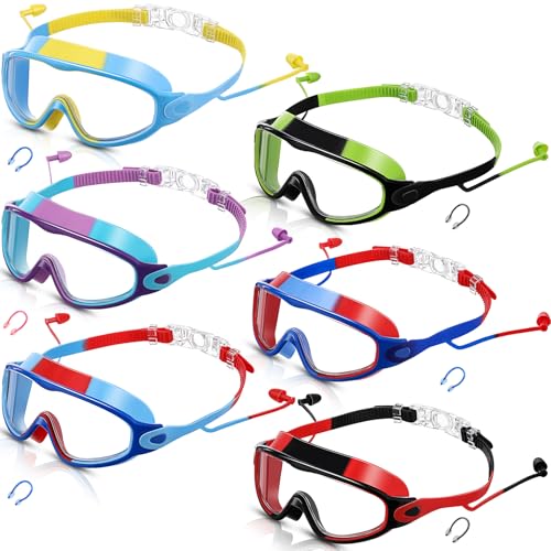 Kanayu 6 Pcs Kids Swimming Goggles, Multicolor