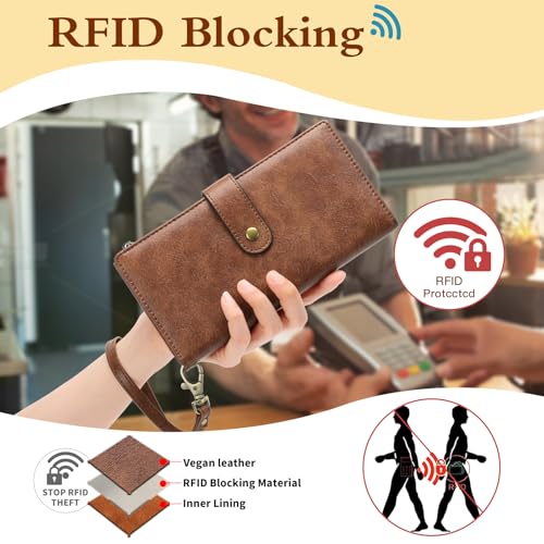Image of GOIACII Women's Wristlet Wallet Brown