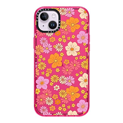 Coque iPhone 14 Plus anti-jaunissement fleurs 70s