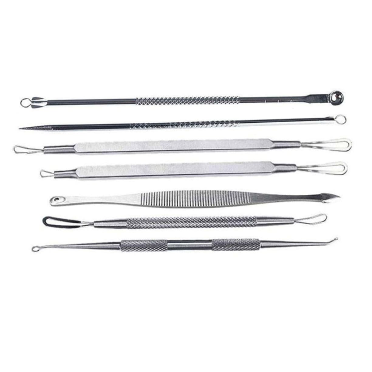 IWOWHERO Comedone Tool Kit 7pcs Pimple Remover Tools Blackhead Removal Kit for Blackheads and Blemishes