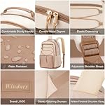 WINDARS Sac à dos pour les filles adolescentes, Sac à Dos du Collège Esthétique Grand sac à livre pour les étudiantes Mode 17.3 Sac d'ordinateur portable de pouce pour les voyages de travail (Khaki Beige)