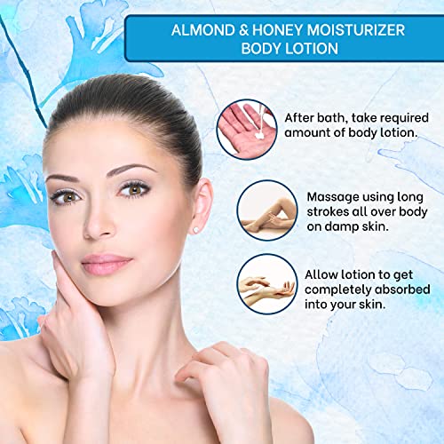 Image of MNT Almond & Honey Body Lotion, for Soft & Nourishing Skin, 300 ml