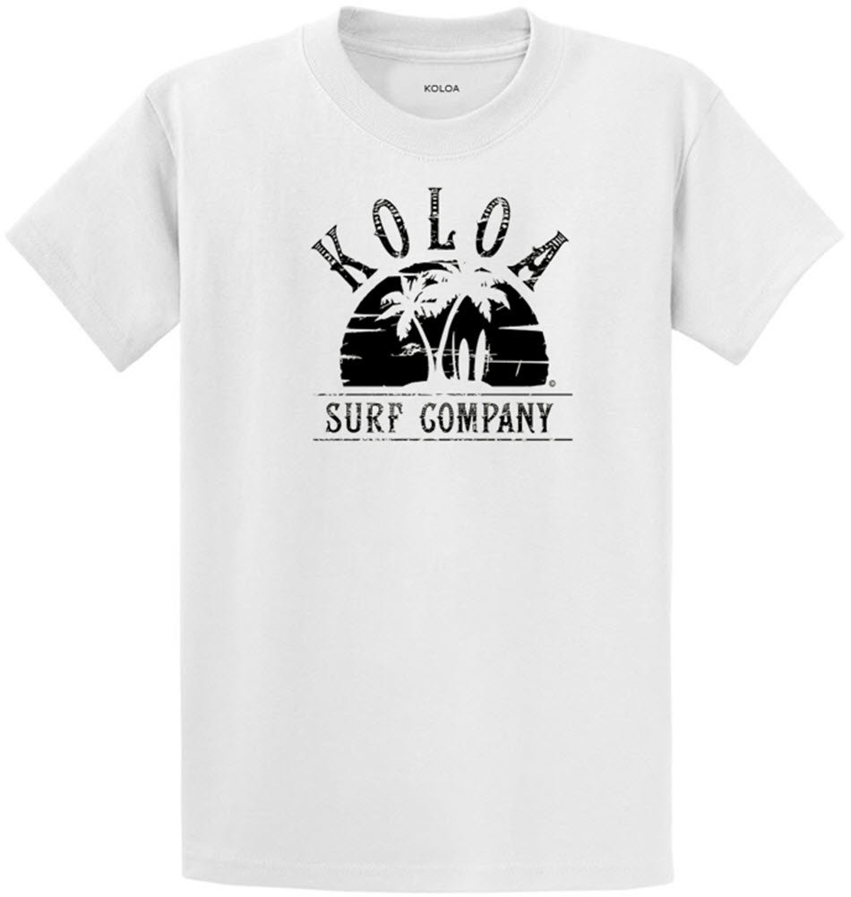 Koloa Surf Youth Palms at Sunset Logo Heavyweight Tee-XS-White/b