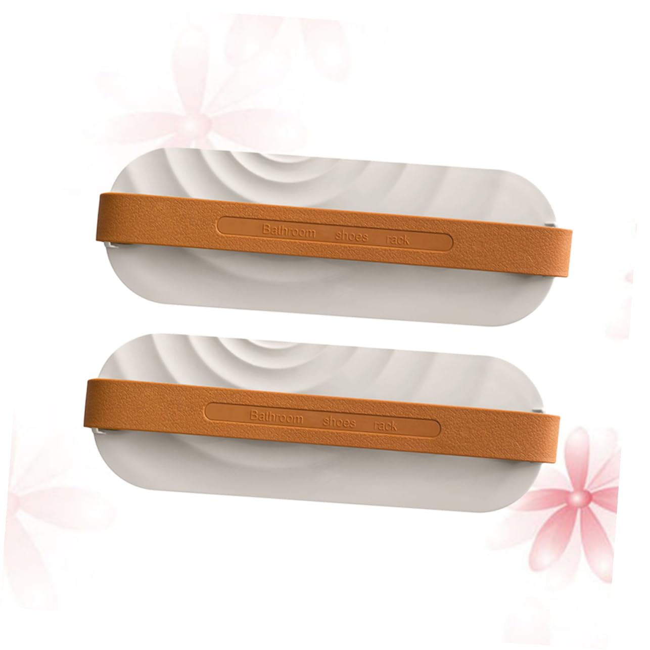 Unomor 2Pcs Wall Mounted Shoe Rack Draining Slippers Organizer Holder for Bathroom Storage Space Saving Wave Pattern Design White for Heels Sandals and Sneakers