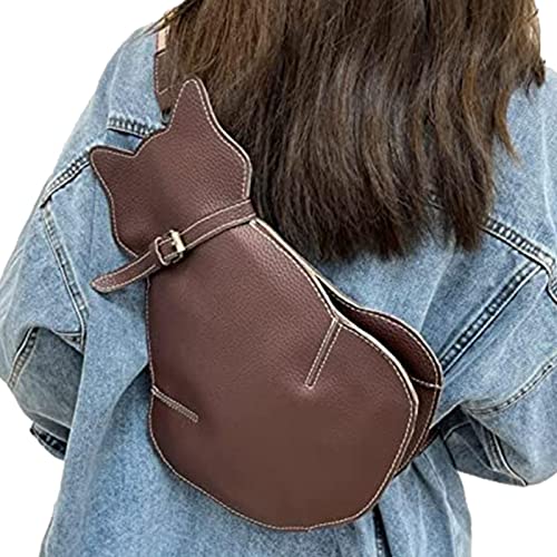 LOSOO Borsa a Tracolla da Donna in Pelle Artificiale Gatto Nero | Regali di Compleanno, Borsa a Mano Casual per Ragazze