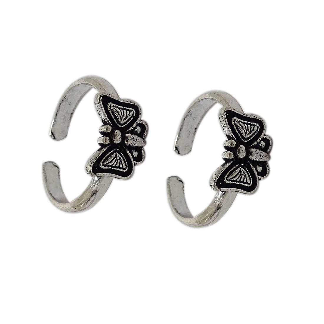 sahiba gems Exclusive 925 Sterling Silver Butterfly Shape Toe Ring (Thai Trend) or Mid Finger Ring/Leg Ring for Women (Bichhiya)-picture-49
