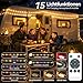 Hopexy Camping Lichterkette Aufrollbar 10M LED, 4-in-1 Wiederaufladbare Magnetisch Campinglampe mit Batterie, 15 Lichtmodi, USB & Powerbank, IP44 Camping Licht Auße für Zelt, Garten und Wohnwagen