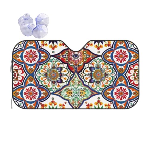 Mandala bohème pare-soleil pour habiller le pare-brise de votre SUV avec élégance