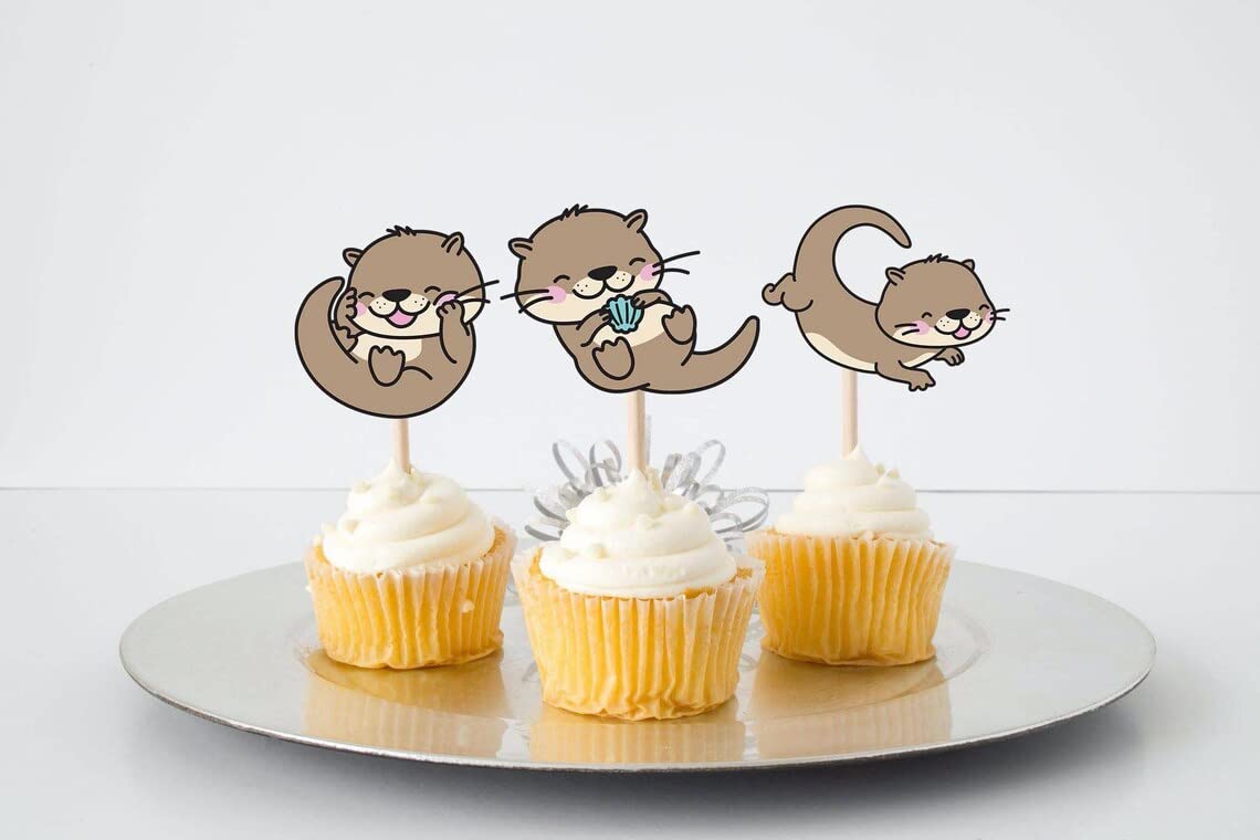 カワウソ♡カップケーキ Amazon.co.jp: カワウソカップケーキトッパー 10個 – かわいい