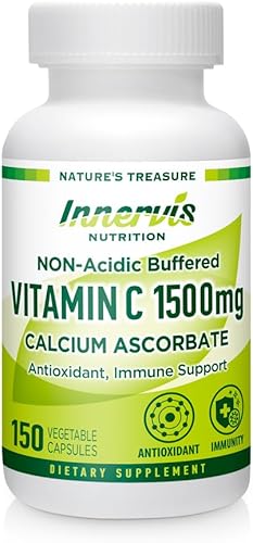INNERVISNUTRITION Vitamina C tamponada no ácida - 1500 mg de ascorbato de calcio 150 cápsulas vegetales Apoyo antioxidante Sistema inmunológico INNERVISNUTRITION Vitamina C tamponada no ácida - 1500 mg de ascorbato de calcio 150 cápsulas vegetales Apoyo antioxidante Sistema inmunológico