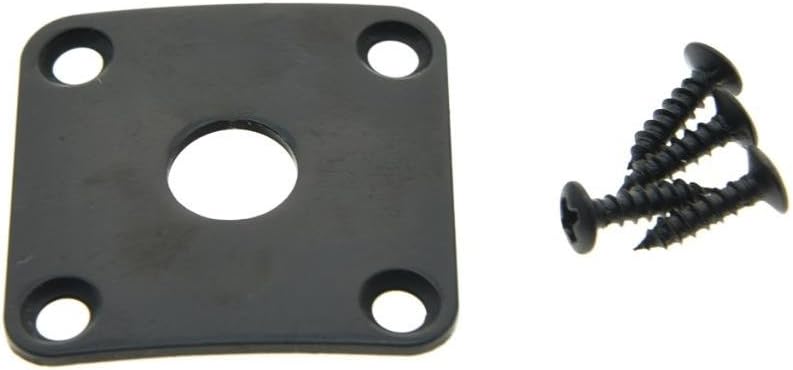 KAISH Nickel Flat Bottom Metal Jack Plate Flat Base Square Jackplate for Les Paul LP Guitars image 4