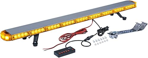 Miniatura 9 de CORP - Barra de luz estroboscópica de emergencia de 46 pulgadas, 78 LED, interruptor digital y 8 x 2 luces LED con caja de control, advertencia, luz