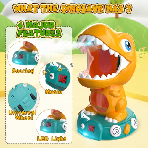 Image of EagleStone Remote Control Dinosaur Shooting Toys with Spray and Auto Score