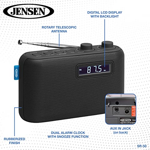 JENSEN® Radio digital AM/FM portátil
