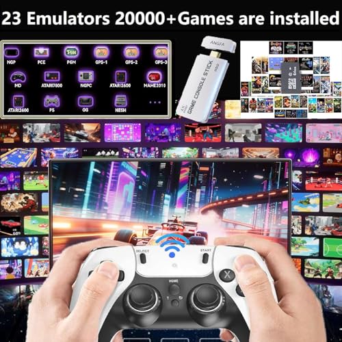 Image of HDMI 4K Wireless TV Game Console Stick 4K，Retro Game Stick with Built-in 9+ Emulators, 20,000+ Games, 4k Hdmi Output & 2.4GHz Wireless Controller, Retro... (Standard Edition)