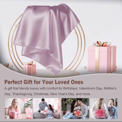 Image of LYSHIN Silk Pillow Cases 2 Pack Queen Size with Zipper, Lavender | 19 Momme Mulberry Silk Pillowcase for Skin and Hair, Anti-Acne, Hypoallergenic, Cooling, Beauty Sleep, Gifts for Women