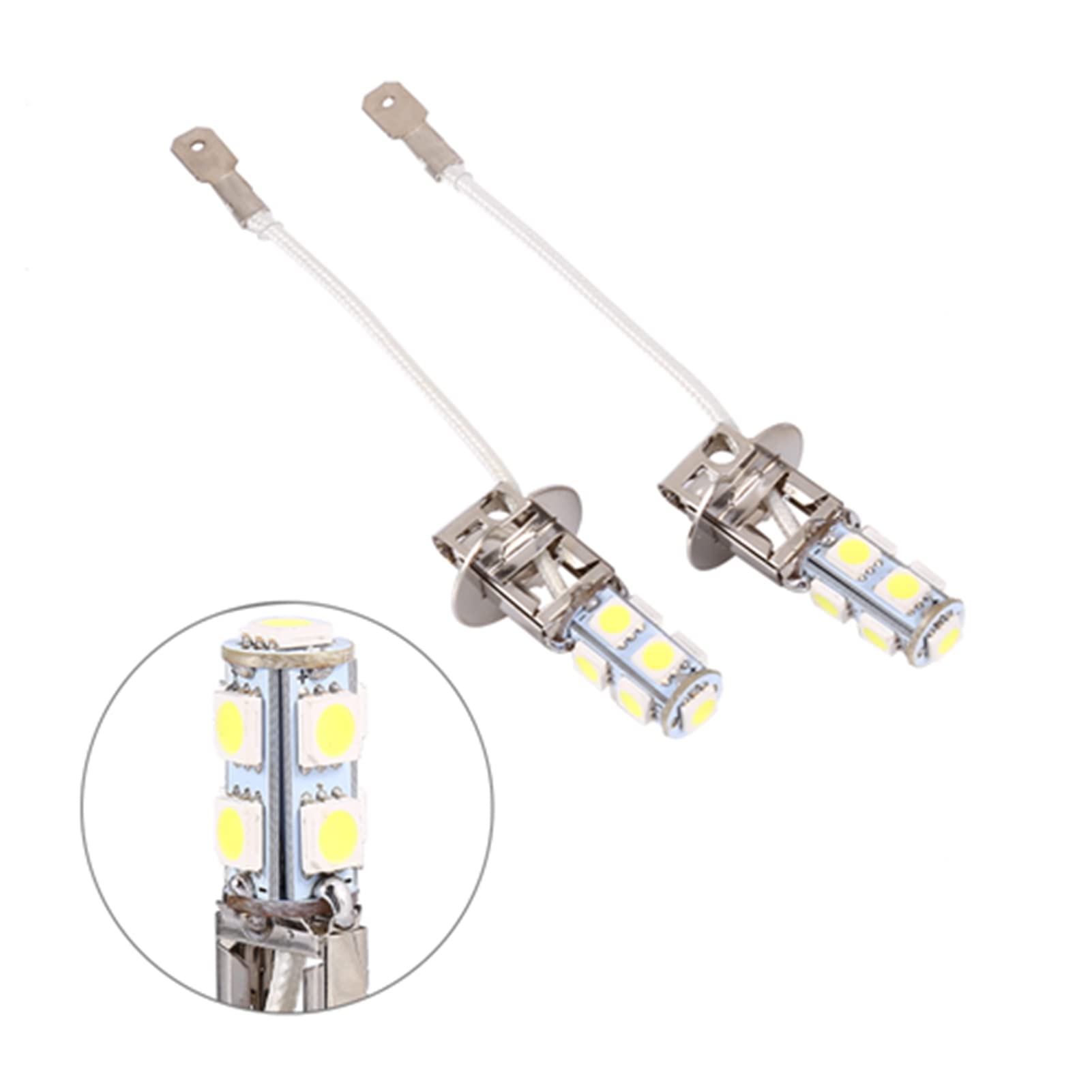EBTOOLS do ciągnika h3 do żarówek h3 H3 5050 białe 9 SMD LED 300 Lm DC12V Auto Car przeciwmgielne żarówki LED 6500K 2 szt. akcesoria zamienne