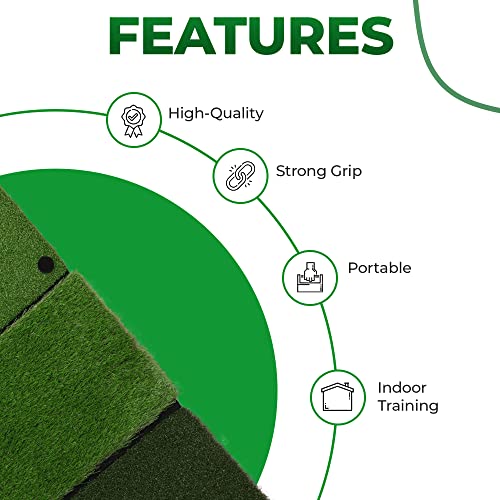 Birdie Golf Turf Practice Mat – Large 3-In-1 Golf Hitting Mat With Different Artificial Grass Turfs – Practical And Versatile Golf Swing Mat For Indoor/Outdoor Use – Non-Slip Rubber Base #TOP7