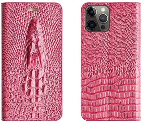 Étui à clapet crocodile rose iPhone 12 Pro Max pour un quotidien organisé