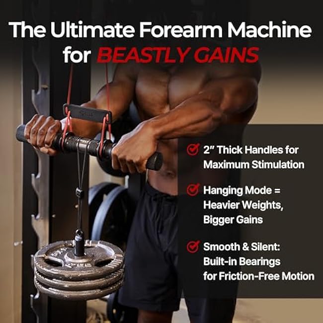 GD Hanging Wrist Roller Forearm Blaster- Forearm Strengthener Exercise Equipment Wrist Trainer for Muscle building and Injury prevention Hand Grip Strength