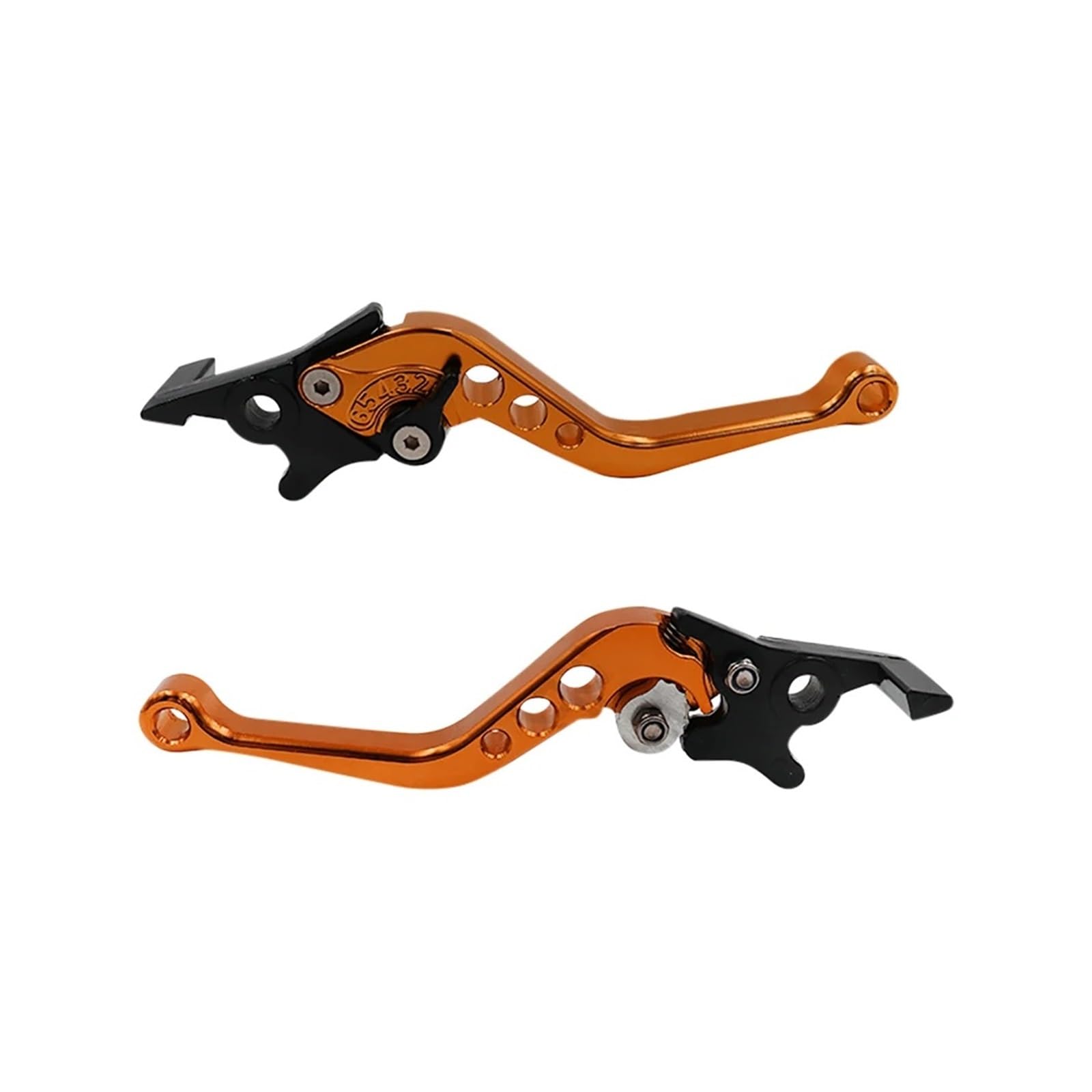 Twixral Motorbike Brake Levers 2Pcs Universal CNC Alloy Motorcycle Brake Handle Adjustable Size for Moto(Orange)