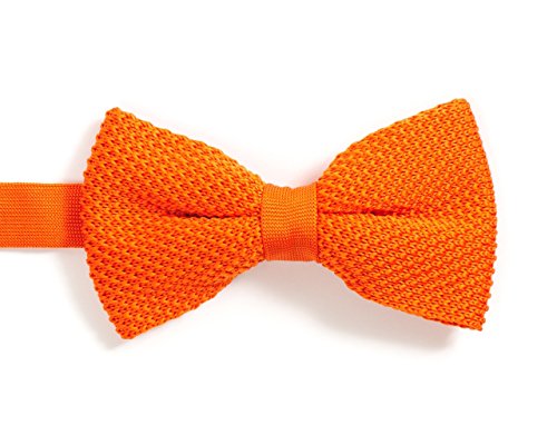 Nœud papillon tricot soie orange accessoire costume mariage fabriqué italie