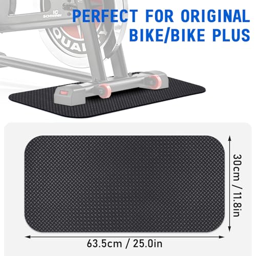 TOBWOLF 2PCS Non-Slip Treadmill Mat, 25"x12" Exercise Bike Mat for Floor Protector, Noise Reduction Peloton Bike Mats for Under Stationary Bikes, Spin Bike home gym Fitness - Image 3