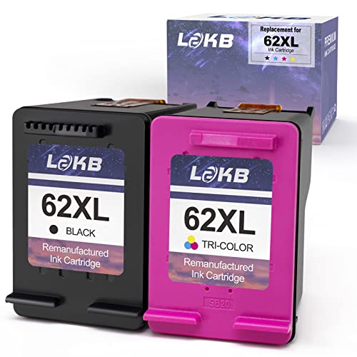 L2KB 62 XL Ink Remanufactured Replacement for HP 62XL 62 XL Ink Cartridges Combo Pack for HP Envy 7640 7645 5660 5640 5540 5642 Officejet 5740 5741 Printer(1 Black, 1 Tri-Color Combo Pack) L2KB 62 XL Ink Remanufactured Replacement for HP 62XL 62 XL Ink Cartridges Combo Pack for HP Envy 7640 7645 5660 5640 5540 5642 Officejet 5740 5741 Printer(1 Black, 1 Tri-Color Combo Pack)