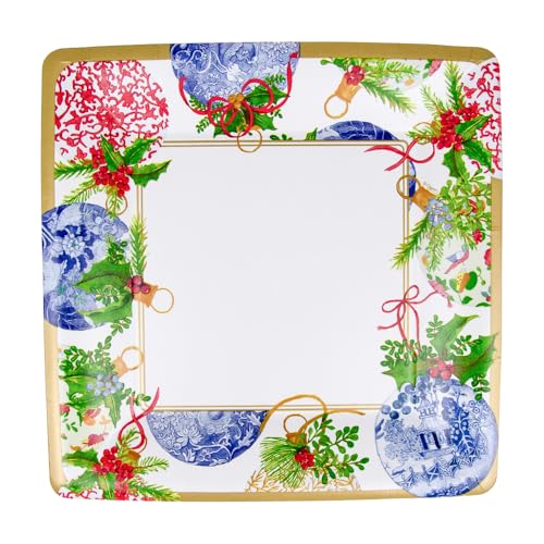 Caspari 15980DP Porcelain Ornaments Paper Dinner Plates thumb #1