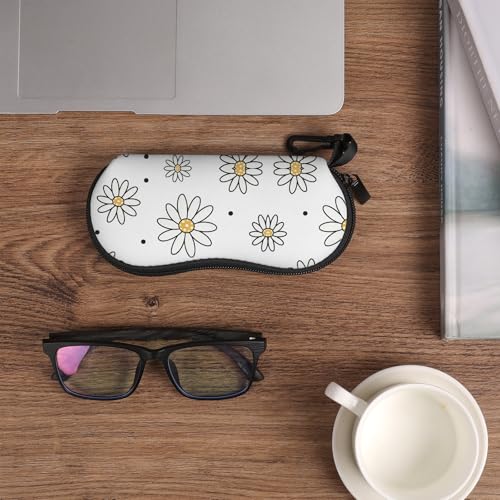 Image of Sunglasses Soft Case, Cute Ultra Light Portable Neoprene Zipper Eyeglass Glasses Case with Belt Clip for Men Women