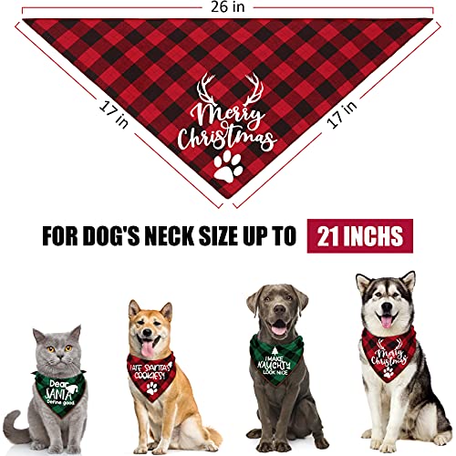 4-Pack-Merry-Christmas-Dog-Bandanas-Classic-Triangle-Fall-Xmas-Christmas-Printing-dogs-Red-Plaid-Scarf-Bibs-Kerchief-Gifts-Set-Pet-Holiday-Accessories-Decoration-for-Small-to-Large-Puppy-Dogs-Cats